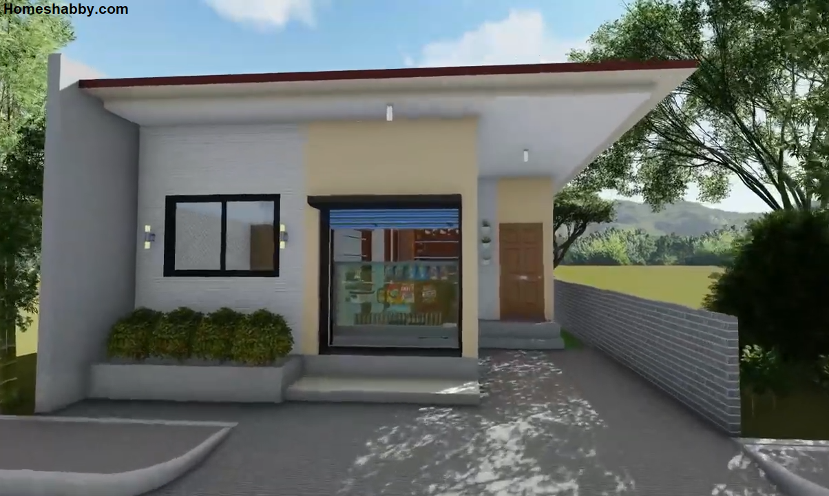 Desain Rumah Minimalis Plus Toko Ukuran 5,5 x 5,5 M dengan