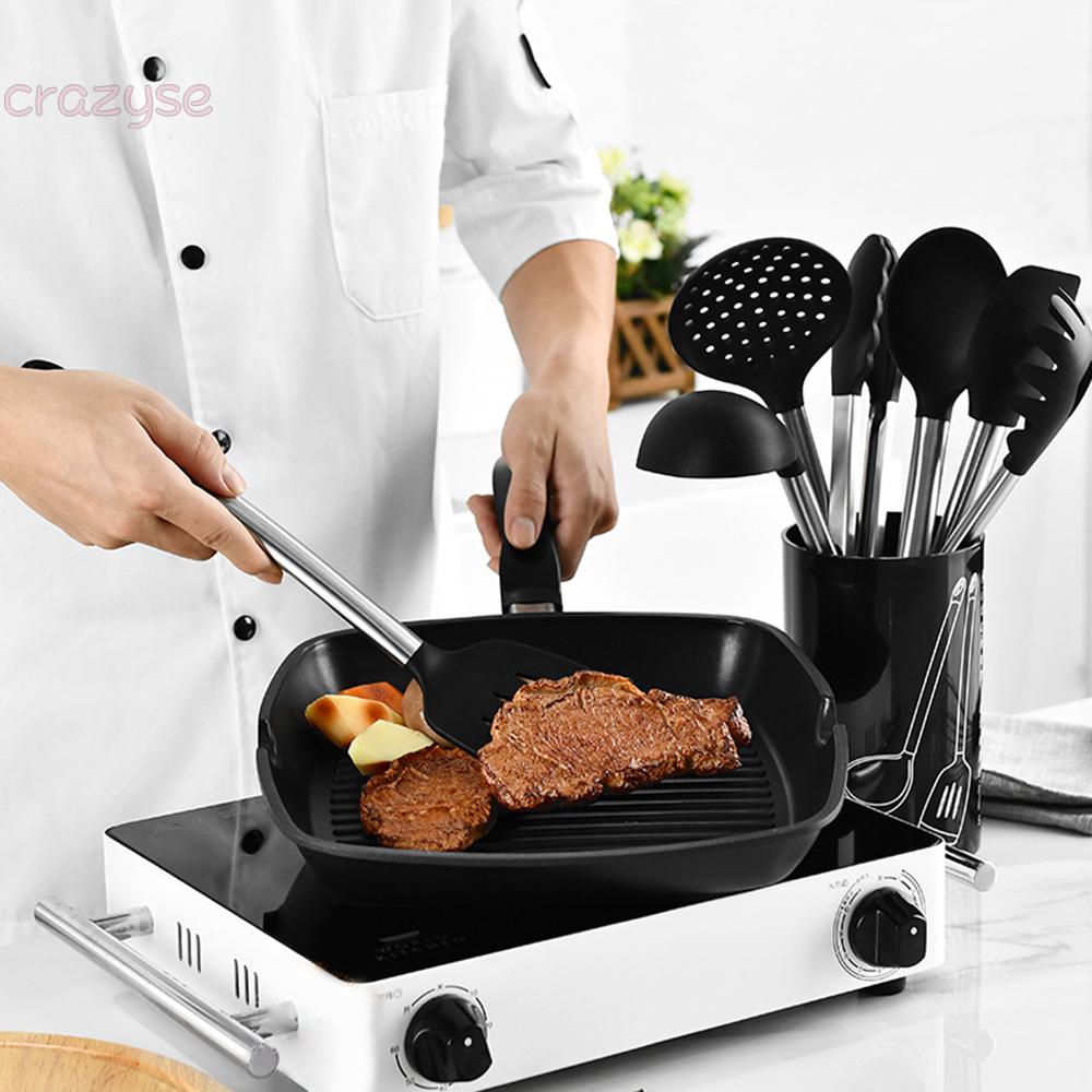 Set Peralatan Masak Profesional Dengan Sendok Dan Penjepit Bahan Stainless Steel Set Peralatan Masak Profesional Dengan Sendok Dan Penjepit Bahan Stainless Steel