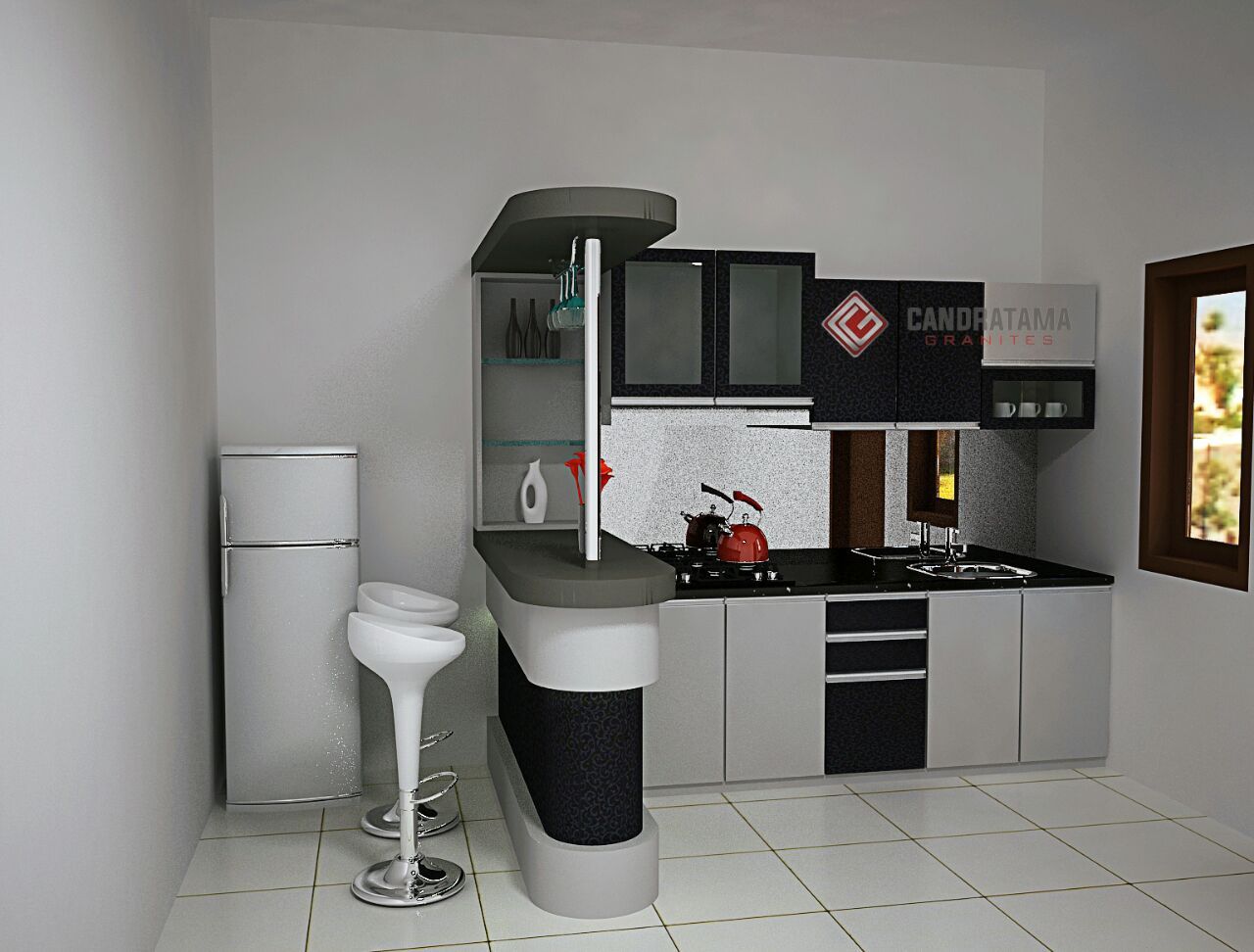 interior dapur mini bar monokrom di 3 Dapur, Mini bars interior dapur mini bar monokrom di 3 Dapur, Mini bars