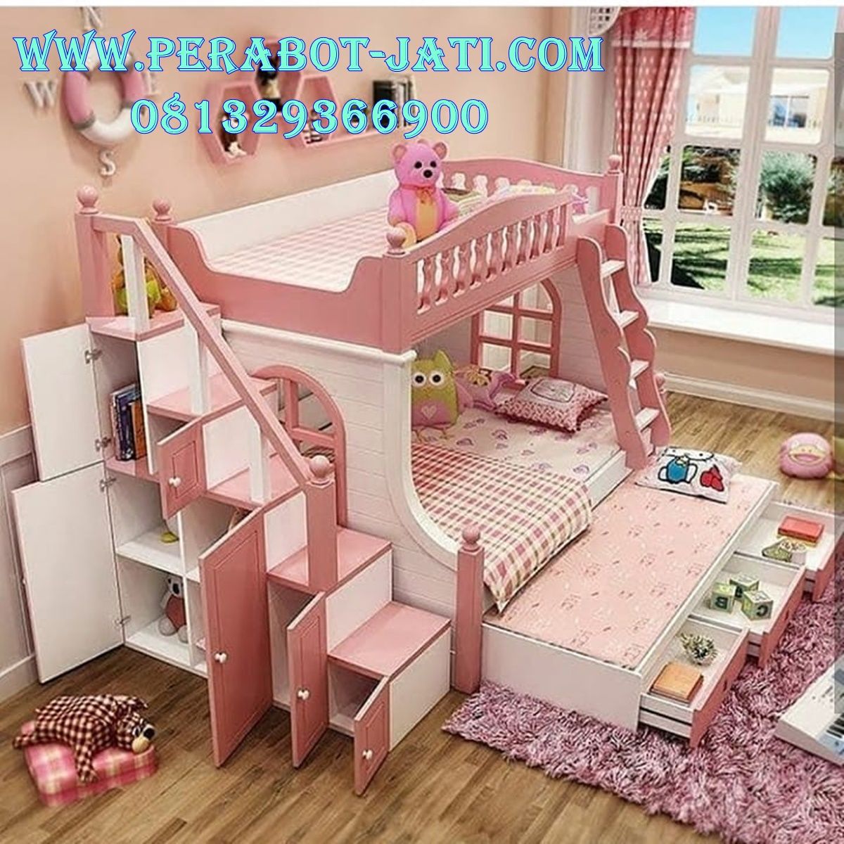 Jual Ranjang Susun Mewah Warna Pink Cute Ranjang tingkat, Tempat Jual Ranjang Susun Mewah Warna Pink Cute Ranjang tingkat, Tempat