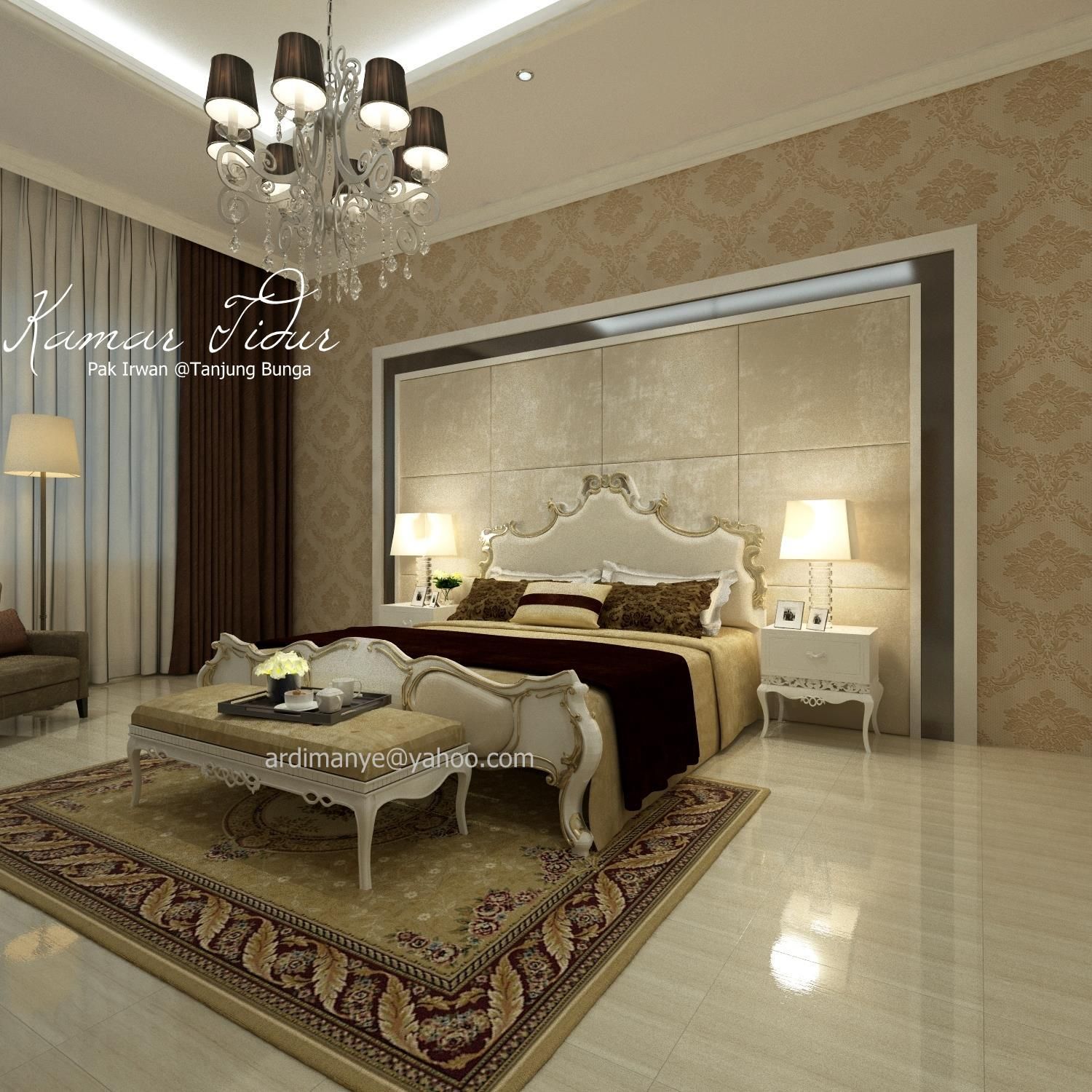 desain interior arsitek kamar utama konsep modern klasik Ruang desain interior arsitek kamar utama konsep modern klasik Ruang