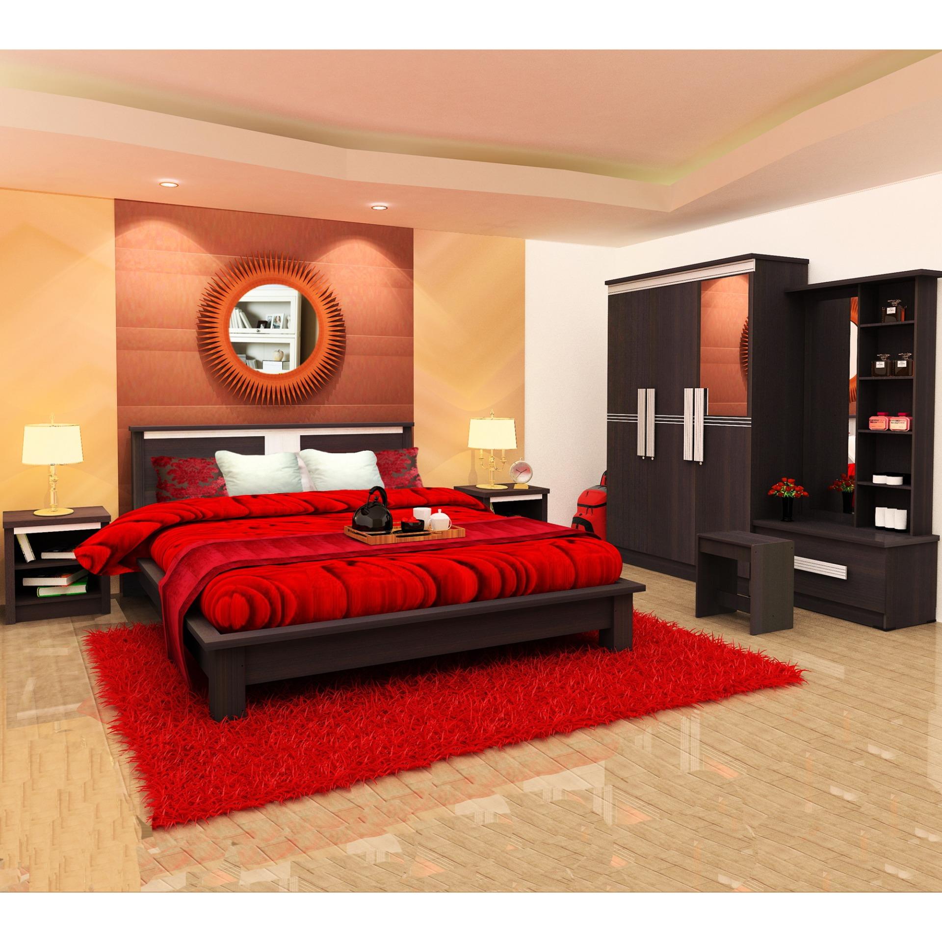 Lemari Pakaian, Ranjang, Nakas, Meja Rias (Bedroom Set Red) Lemari Pakaian, Ranjang, Nakas, Meja Rias (Bedroom Set Red)