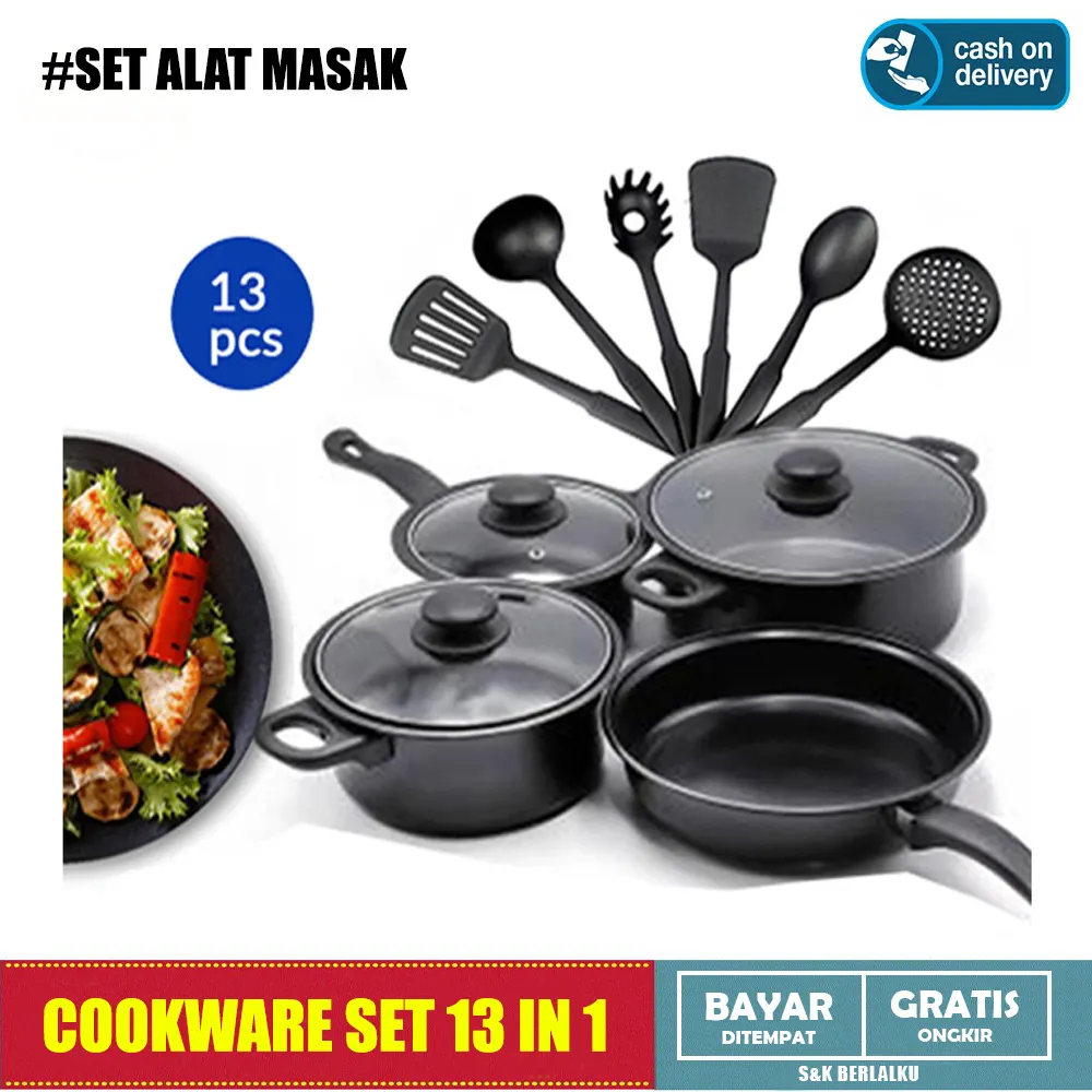 Cookware Set 5 Pcs Non Stick Anti Lengket Peralatan Masak Panci - Set Peralatan Masak Komplit Cookware Set 5 Pcs Non Stick Anti Lengket Peralatan Masak Panci - Set Peralatan Masak Komplit
