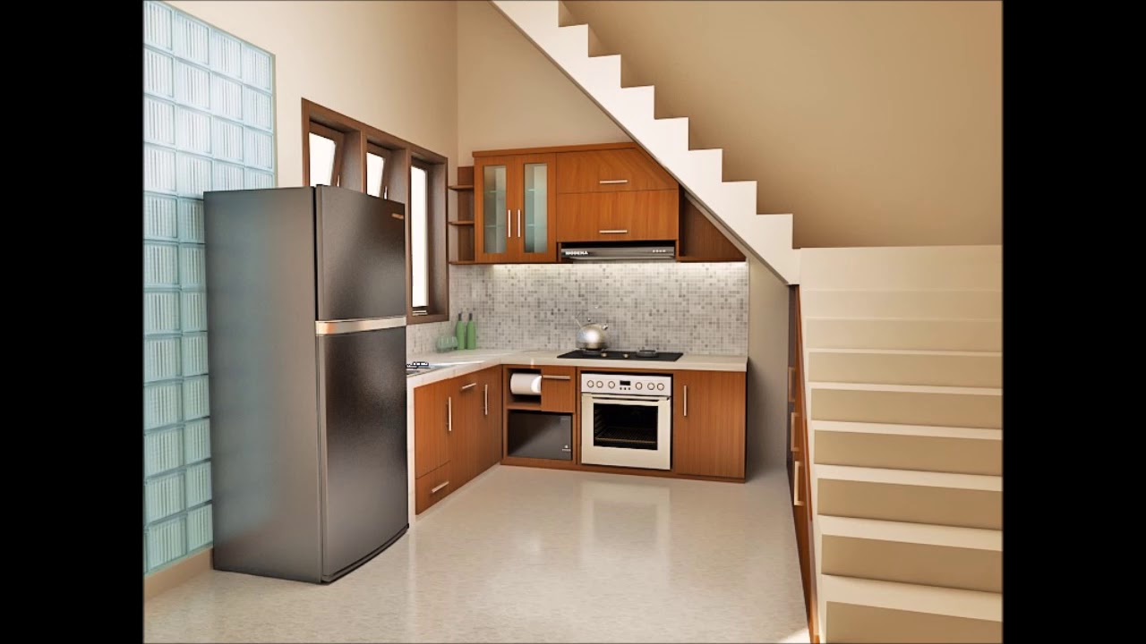 Desain Kitchen Set Bawah Tangga Minimalis - YouTube