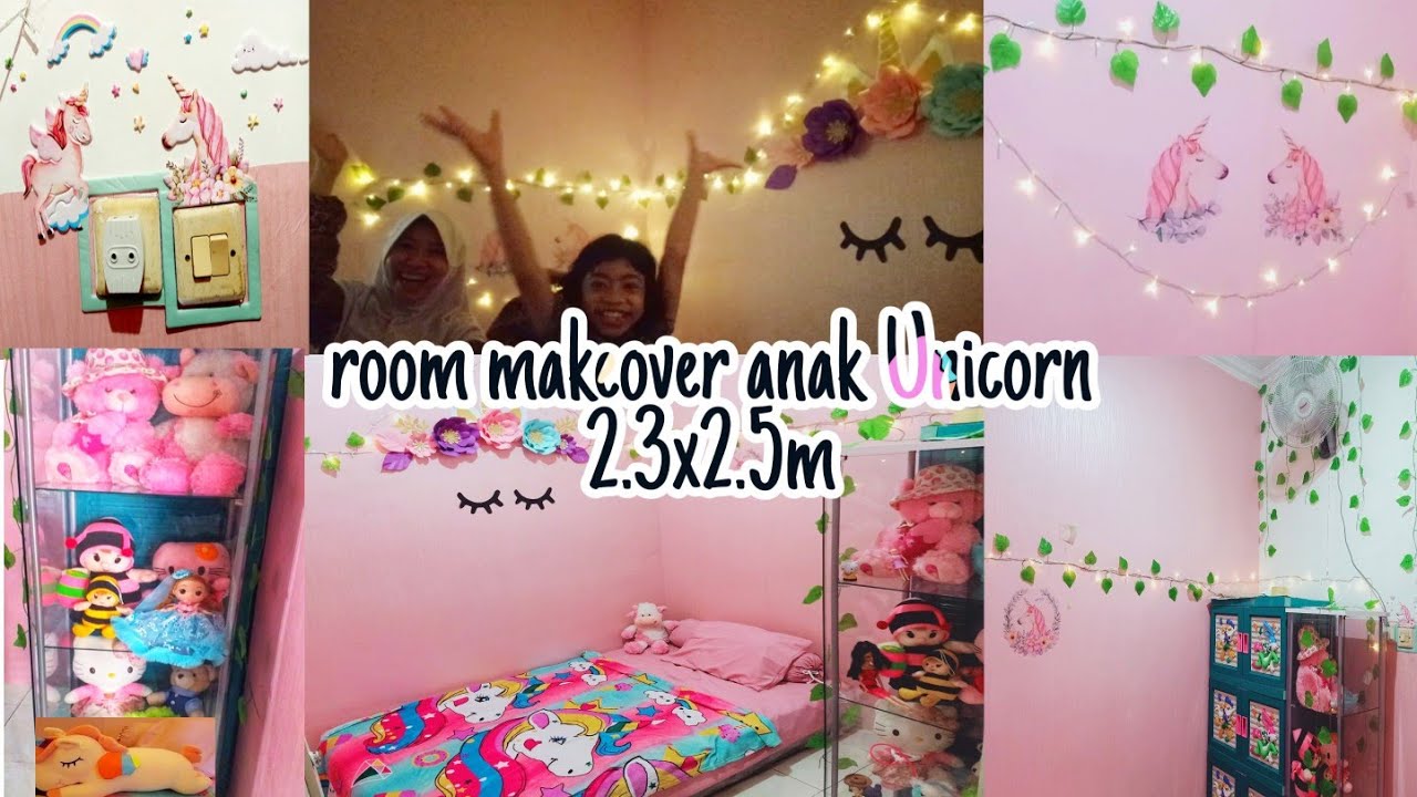 Makeover Kamar Tidur Unicorn Anak 4,4x4,4m Dekor Kamar Serba Makeover Kamar Tidur Unicorn Anak 4,4x4,4m Dekor Kamar Serba