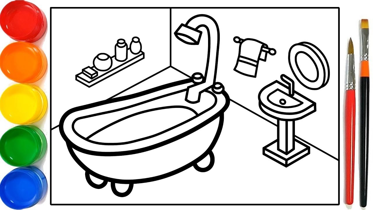Glitter Bathroom drawing and coloring Pages For Kids Kamar Mandi Halaman Mewarnai Glitter Bathroom drawing and coloring Pages For Kids Kamar Mandi Halaman Mewarnai