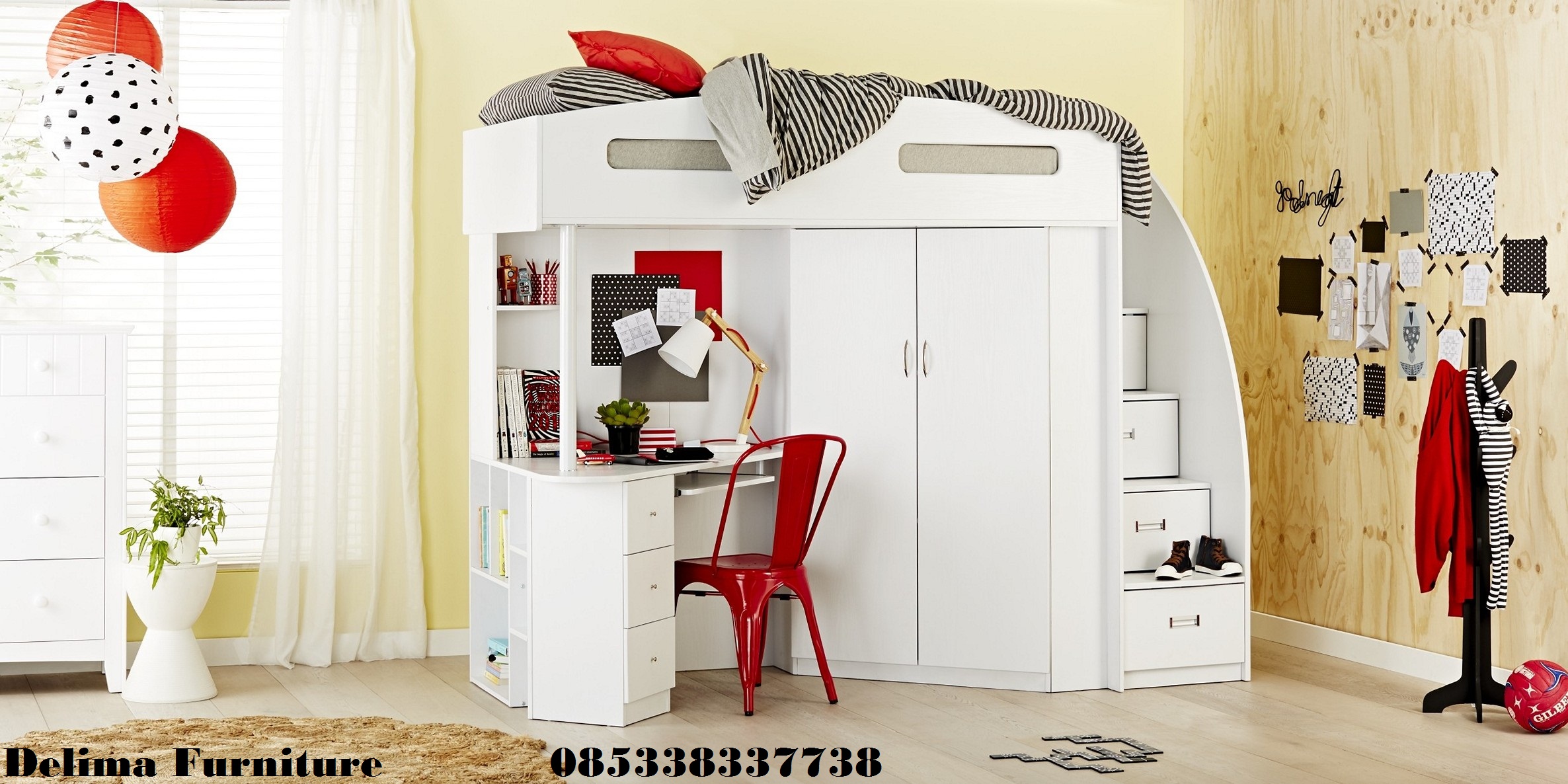 Tempat Tidur Tingkat Dengan Lemari Ranjang Susun Dan Meja Belajar Tempat Tidur Tingkat Dengan Lemari Ranjang Susun Dan Meja Belajar